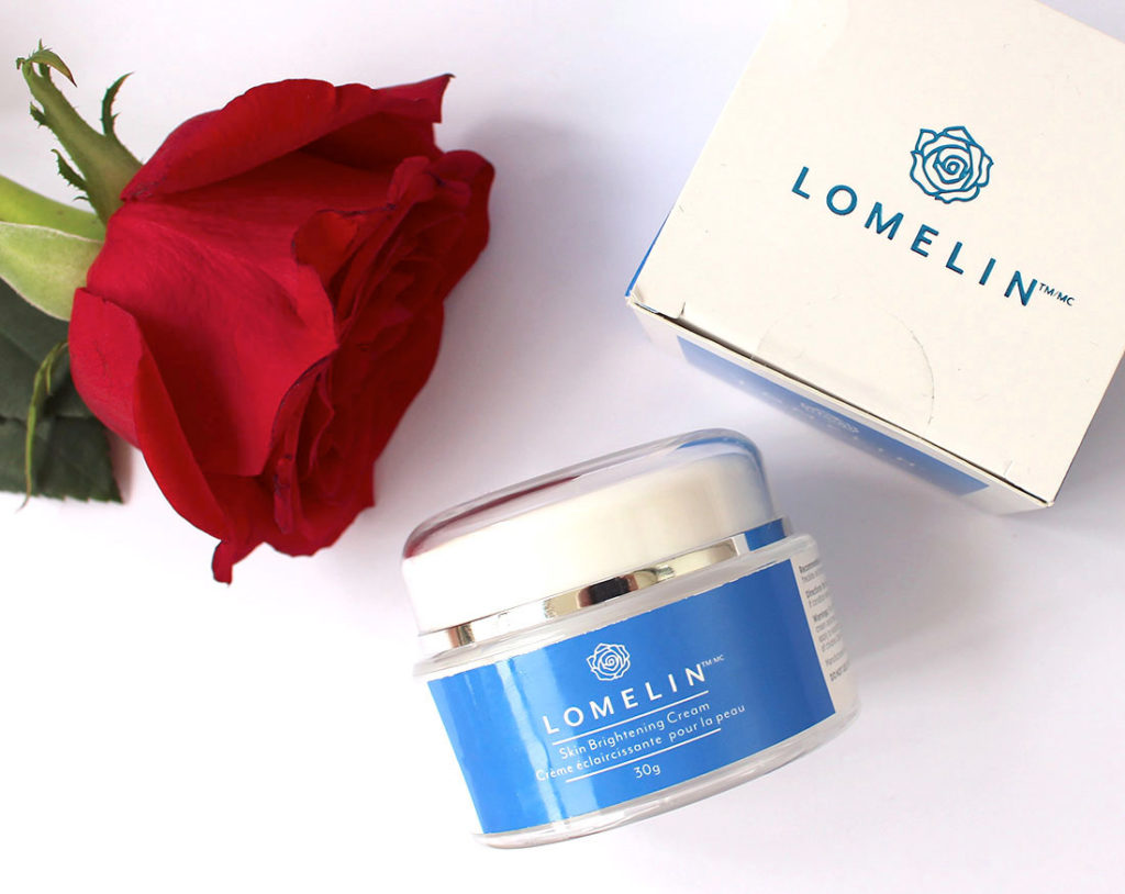 Lomelin Skin Brightening Cream with a rose
