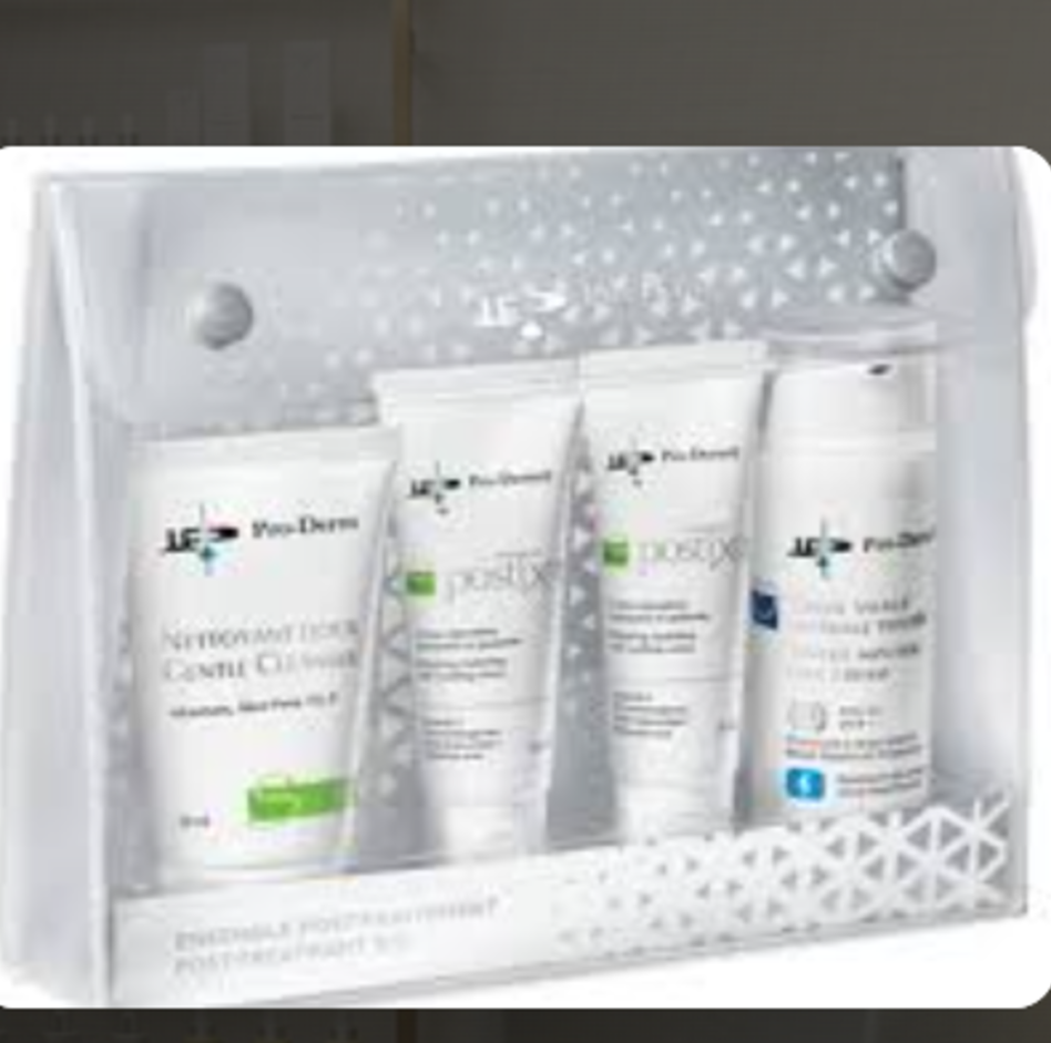 ProDerm Post-Treatment Kit — cleanser, post-treatment serums and tinted face cream